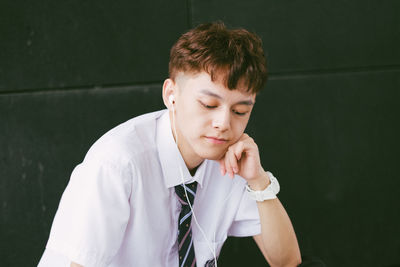 Portrait of boy looking at camera