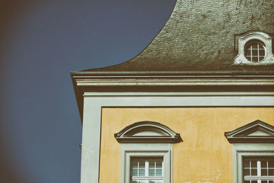 Low angle view of building against clear sky