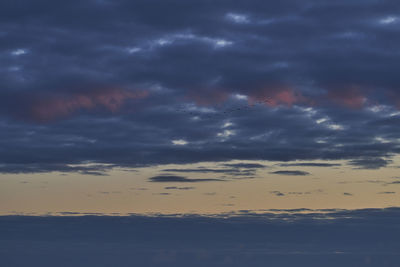 Low angle view of dramatic sky during sunset