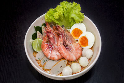 Close-up of seafood in plate