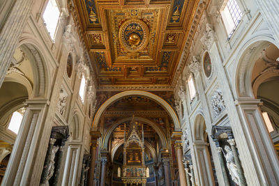 Low angle view of ceiling of  archbasilica of saint john lateran