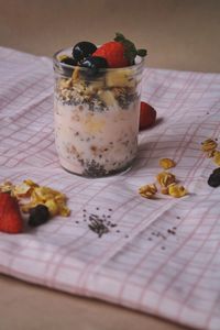 Close-up of dessert on table