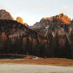 Scenic view of field against mountain