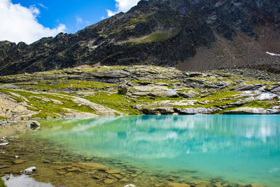 Scenic view of lake against mountains