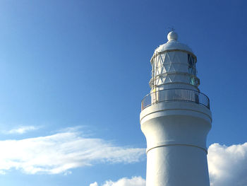 Low angle view of lighthouse against sky