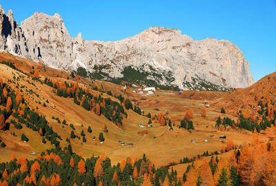 Scenic view of mountains against clear sky