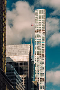 Low angle view of modern buildings against sky