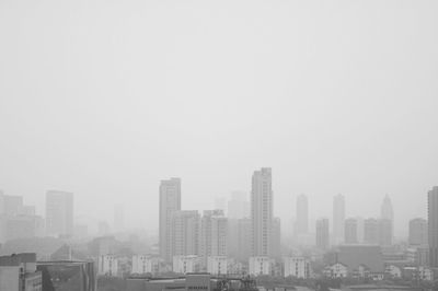 View of cityscape against clear sky