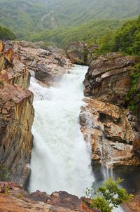 Scenic view of waterfall