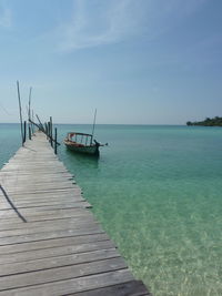 Scenic view of sea against blue sky