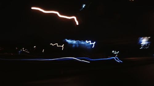 Light trails at night