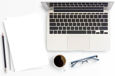 Directly above shot of laptop on table