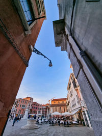 Low angle view of buildings against sky