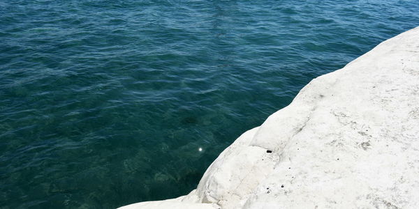 High angle view of rocks on beach