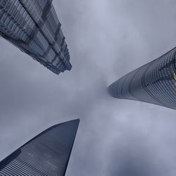 Low angle view of skyscrapers against sky