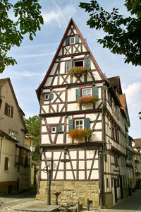 Low angle view of buildings against sky