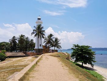Old lighthouse in old colonial city 