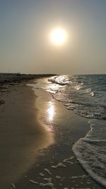 Scenic view of sea at sunset