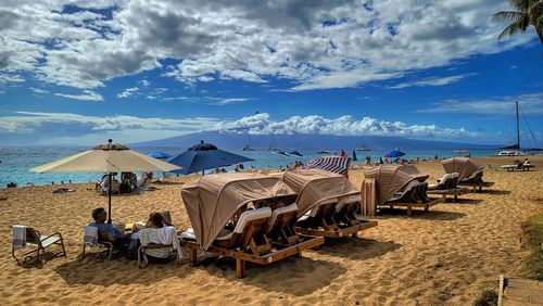 Panoramic view of beach against sky