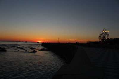 View of sea at sunset