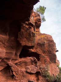 Low angle view of rock formations