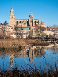 Reflection of buildings in water