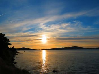 Scenic view of sunset over sea
