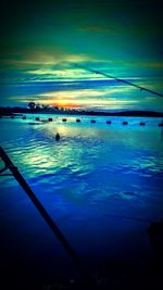 Scenic view of sea at sunset