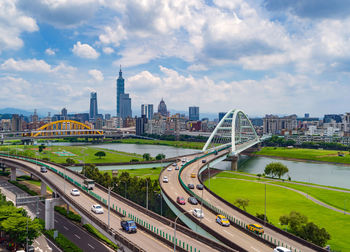 High angle view of a city