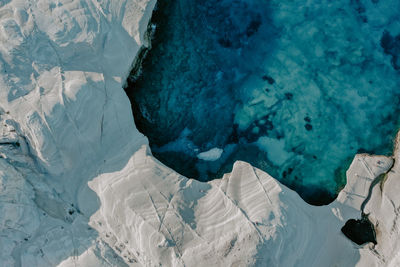 High angle view of rock formations