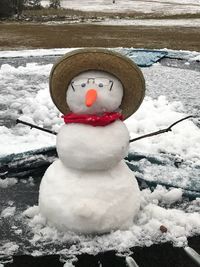 Close-up of snow on field during winter