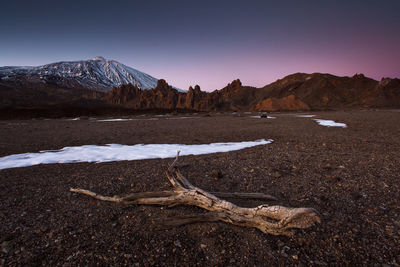 Scenic view of landscape against sky at night