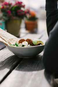 Close-up of food in plate on table