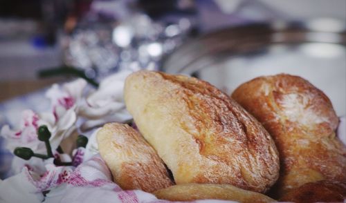 Close-up of food on table