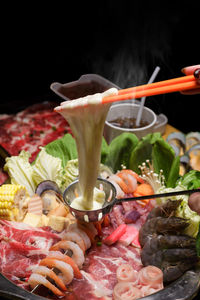 Close-up of food on table