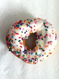 High angle view of cupcakes on table