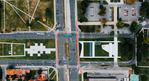 High angle view of cityscape