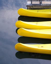 Close-up of yellow boat