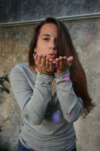 Portrait of girl standing outdoors