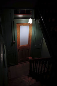 Staircase in illuminated room