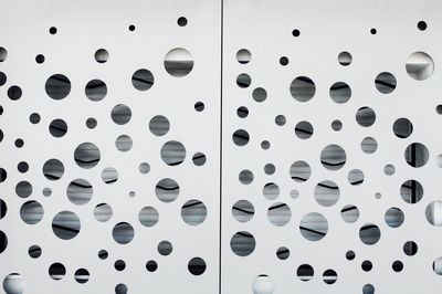 Close-up of holes in sheet metal