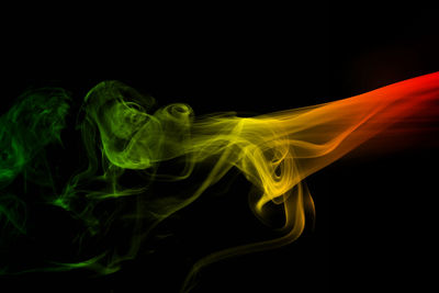 Abstract image of light painting against black background