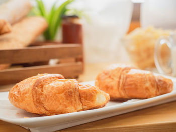 Close-up of bread on table