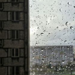 Full frame shot of water drops on glass