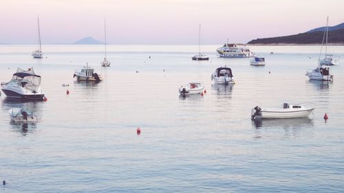 View of boats in sea