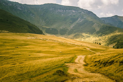 Scenic view of mountains against sky