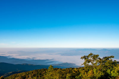 Scenic view of landscape against blue sky