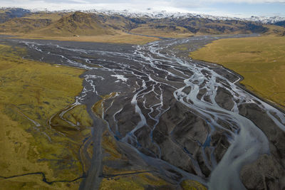 High angle view of volcanic landscape