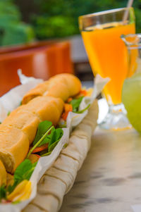 Close-up of food on table