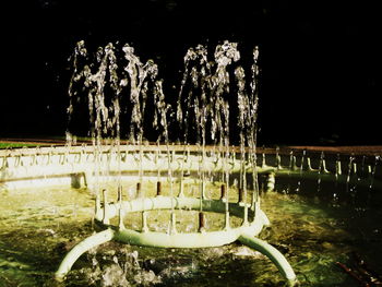 Illuminated lights at night